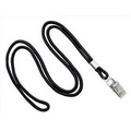 Blank Nylon Badge Lanyard w/Bulldog Clip (Black)